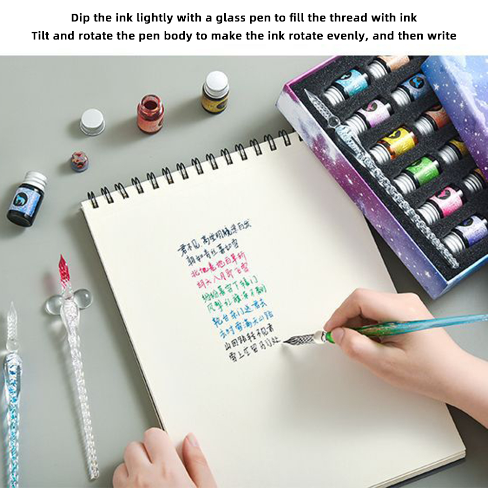 Calligraphy Pen Set - Kaligrafi cam divit kalem mürekkep seti