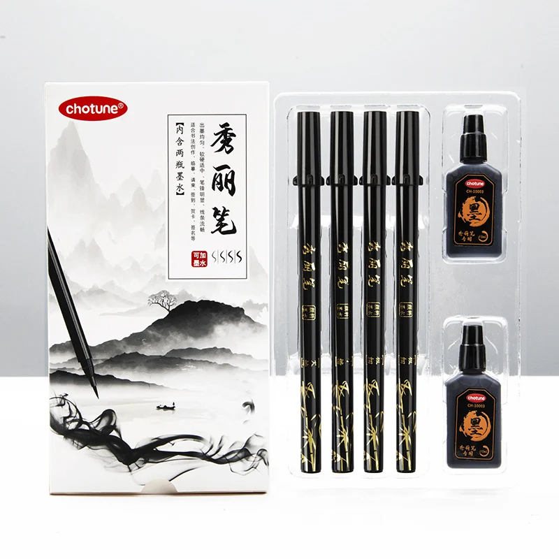 Calligraphy Pen Set - Fırça Yazı Kalem Seti Siyah Mürekkep