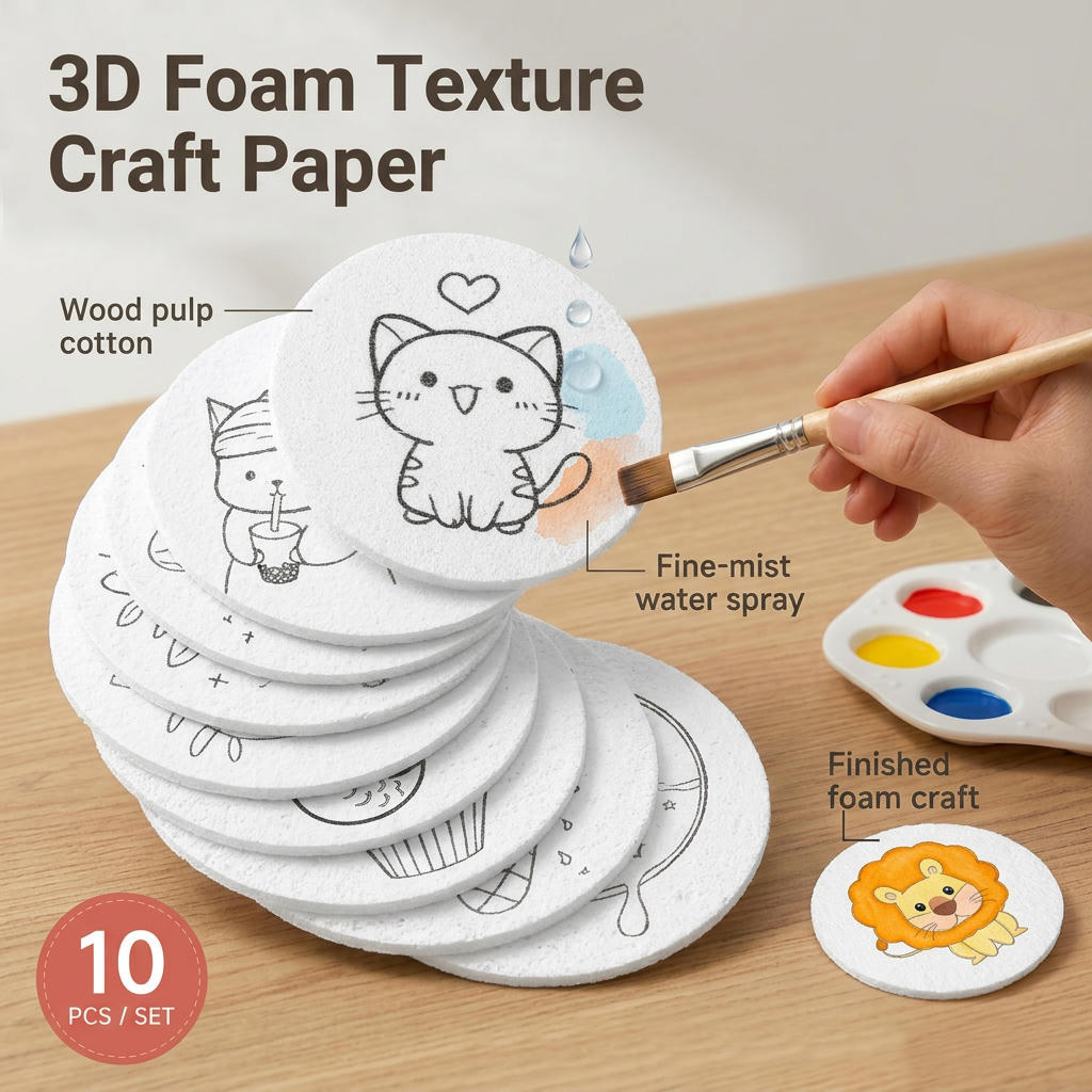 Art Craft Board - 10 Adet Ahşap Hamuru Elyaf Köpük
