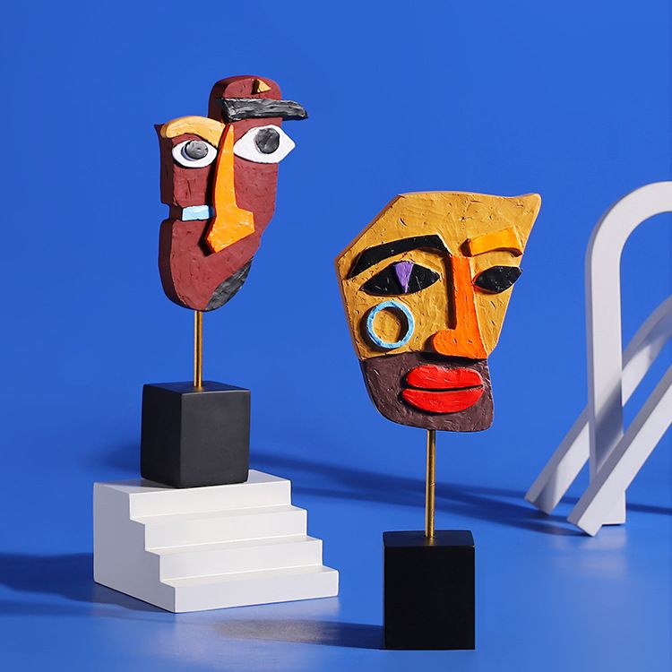 Tv Art And Craft - Yaratıcı Soyut İnsan Yüzü Renkli Bükülmüş