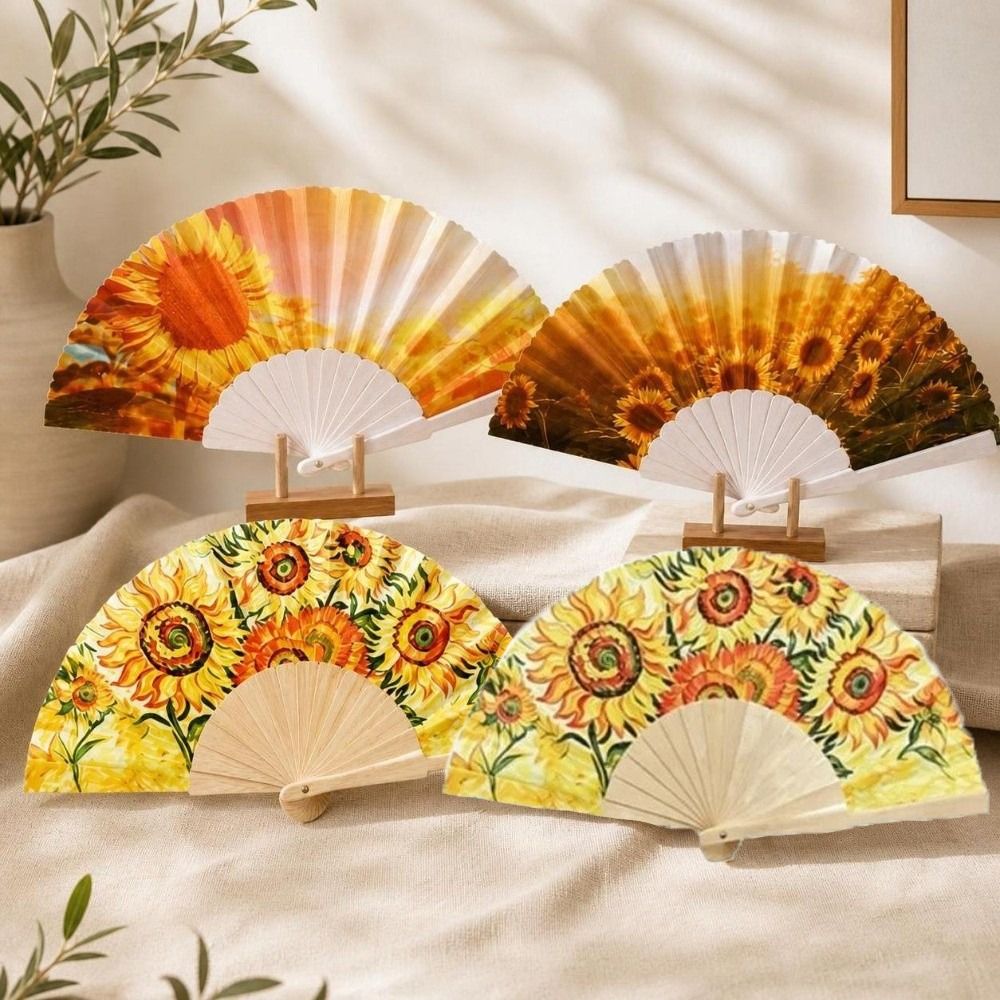 Art Craft And Cloth - El Sanatları Ayçiçeği Katlanır Yelpaze El