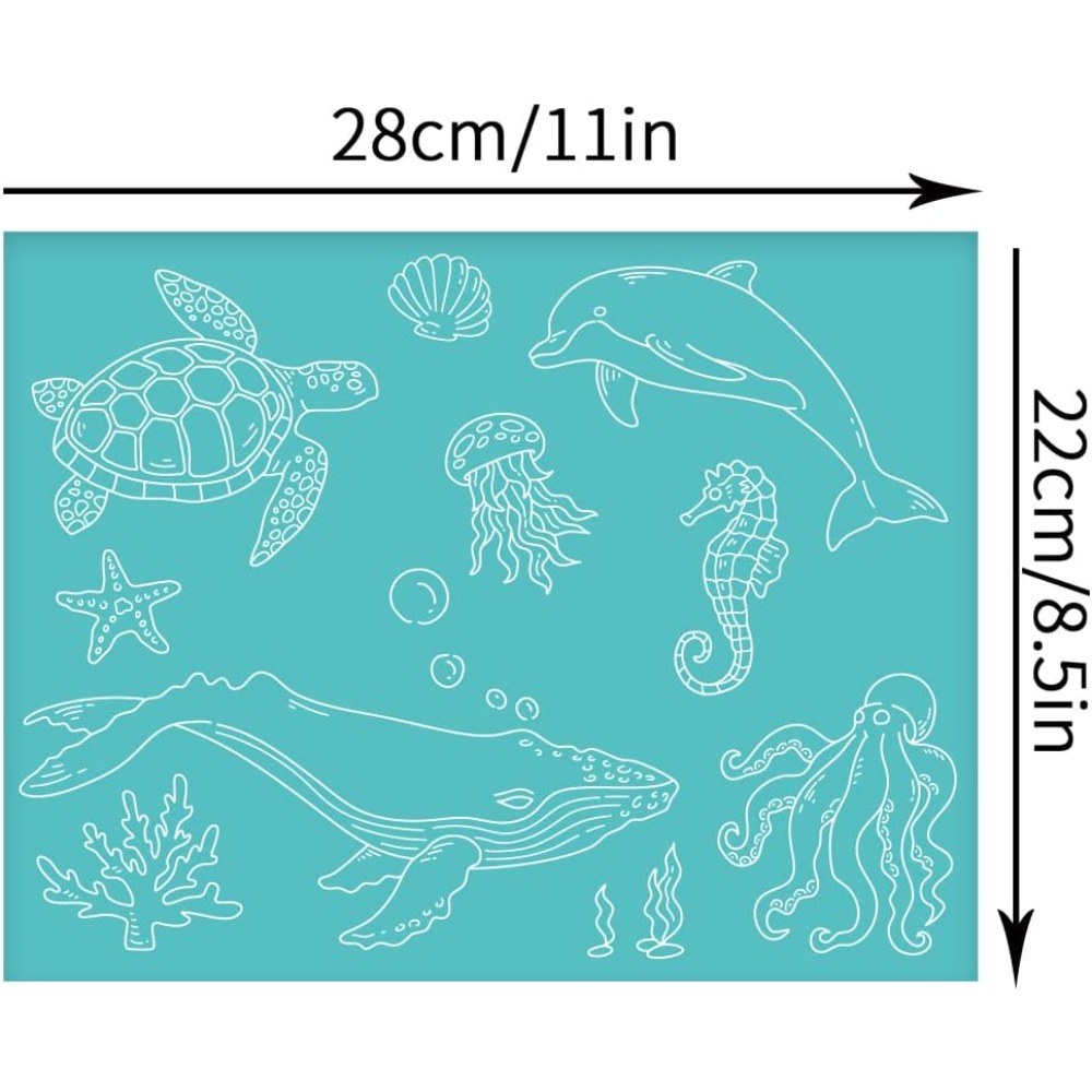 2 adet 11x8.6 Inç Deniz Hayvan - Silk Screen Printing incelemesi ve fiyatı